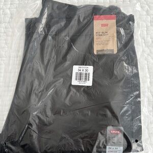 Levi's Mens 513 Slim Straight Black Jeans size 34 x 30